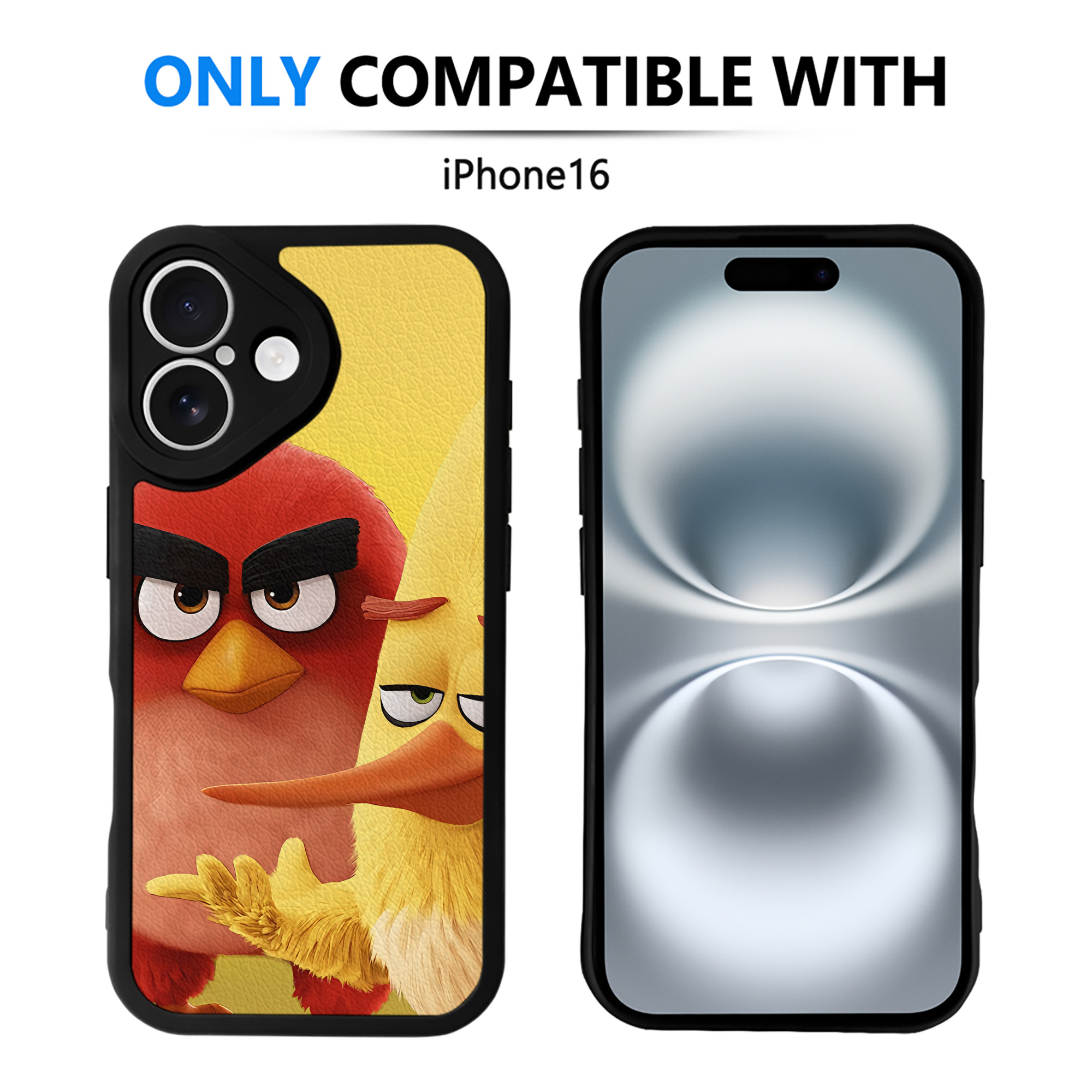 （画像用） Angry Birds アングリーバード 【iPhone 16シリーズ対応】シリコンスマホケース（レザー調） 材質：シリコン